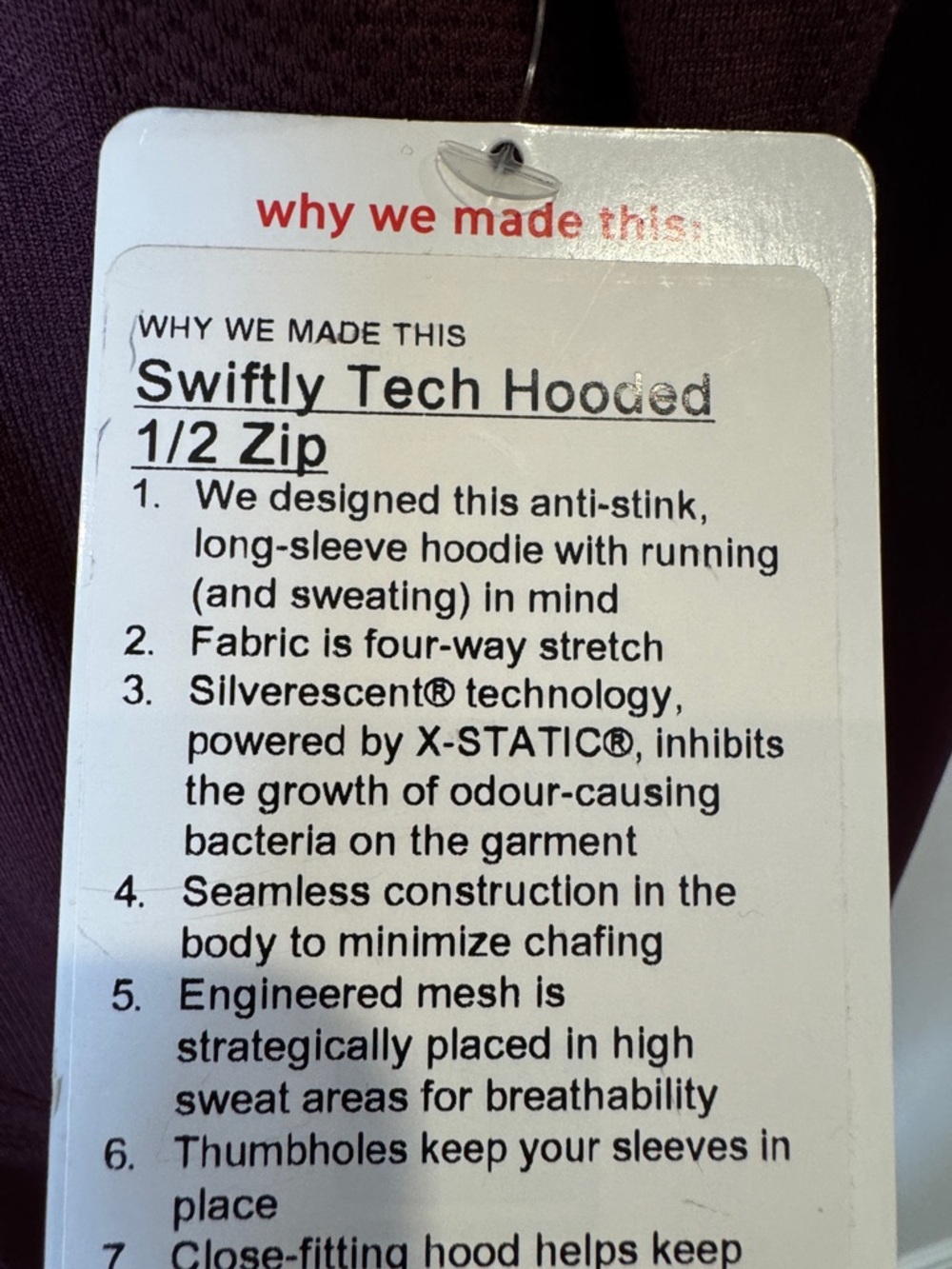 lululemon athletica Swiftly Tech Hooded 1/2 Zip in Deep Purple